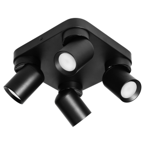 MALTA SP 4, wall and ceiling light, GU10 max. 4x12W, IP20, black, square base